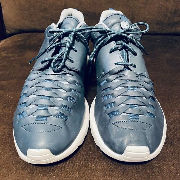 Unique Leather Basket Woven Nike Roshe Run Gun Metal Grey 12 US 46 EUR - Picture 2 of 9